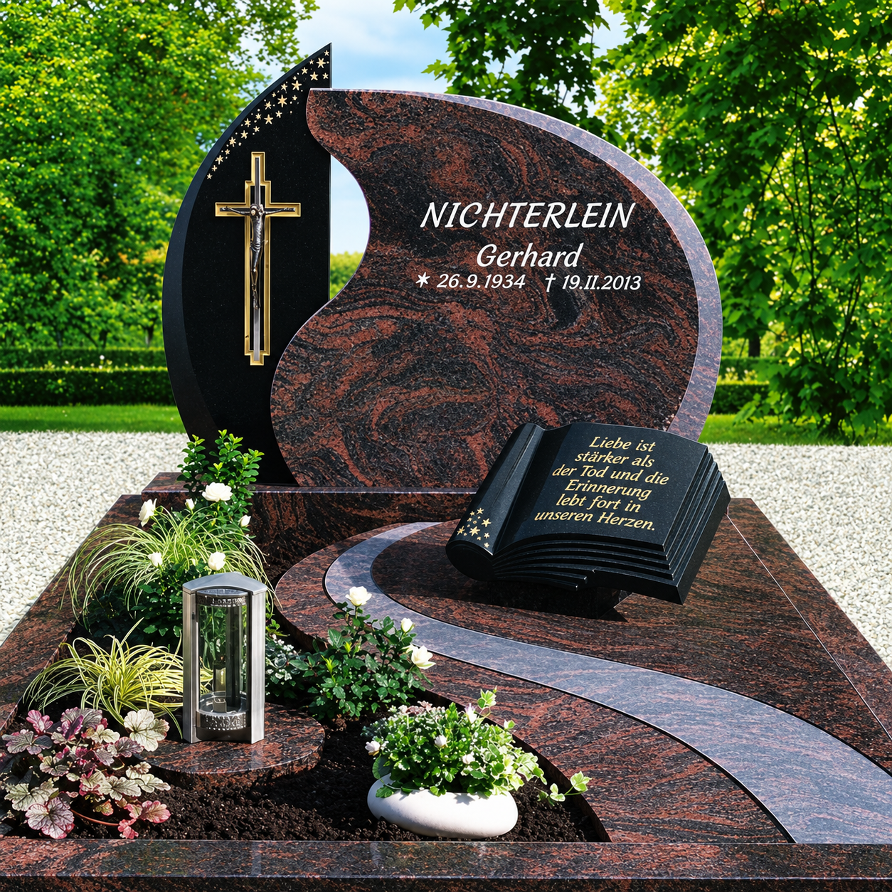 Jet Black Upright Monument